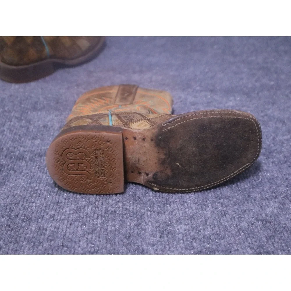 Horse Power Boots Anderson Bean Kids 13  Patchwork Leather HP 1053 Square‎ Toe